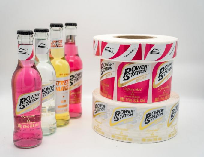 Logotipo personalizado Etiqueta de botella de bebidas Autoadhesivo Papel de etiqueta de pegatina transparente 6