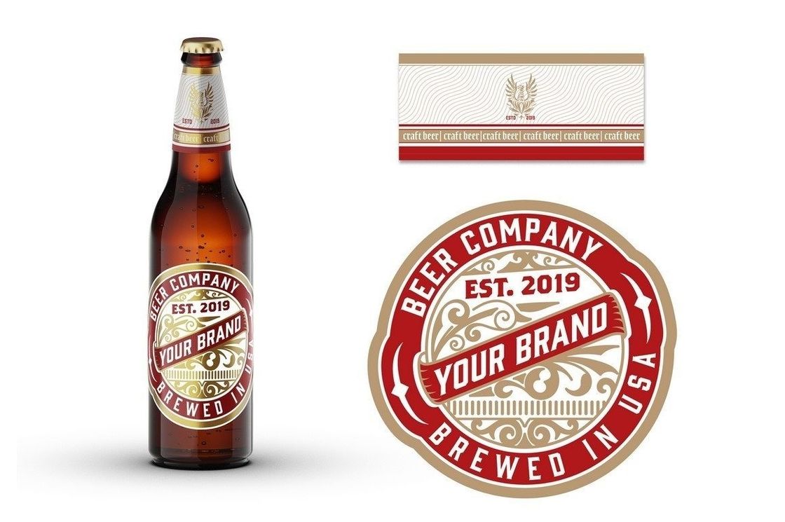 Adhesivos para botellas de cerveza Etiqueta personalizada de botellas de cerveza para embalajes de bebidas Venta directa