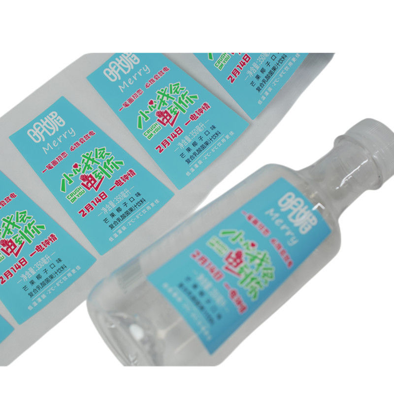Etiqueta autoadhesiva resistente al agua y duradera para botellas de saborizantes con acabado brillante/matte y materiales diversos