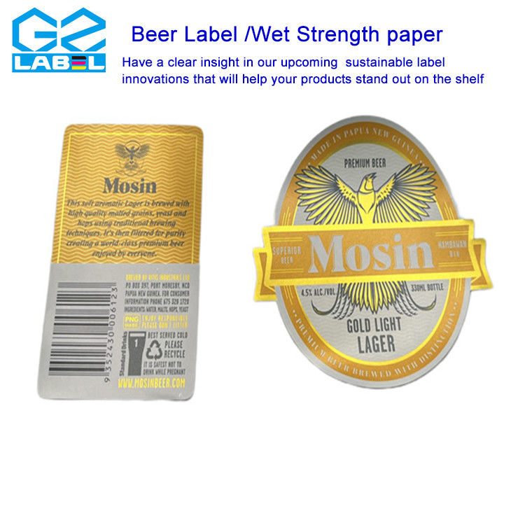 Adhesivos para botellas de cerveza Etiqueta personalizada de botellas de cerveza para embalajes de bebidas Venta directa