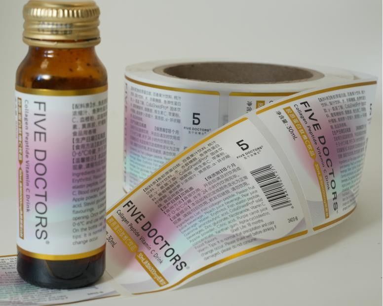 Etiqueta autoadhesiva personalizada para el embalaje de vinilo pegatina impermeable de impresión de rollo de etiqueta redonda pegatinas