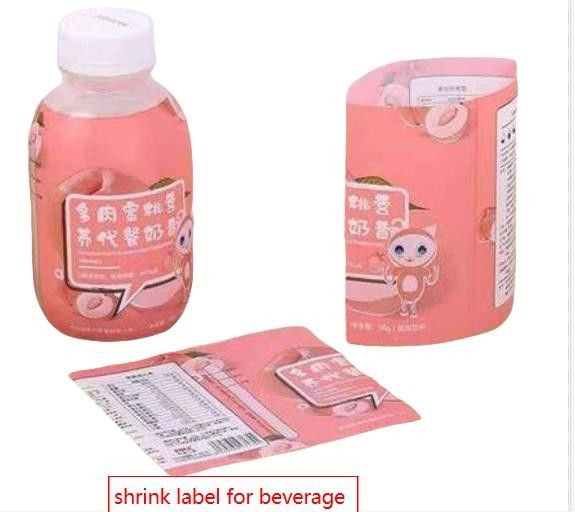 Etiquetas de manga encogida para botellas de bebidas resistentes al agua y duraderas Tamaños y formas personalizados Impresión de suministro directo Tiempo de entrega rápido 99,9% Satisfacción del cliente Competitivo