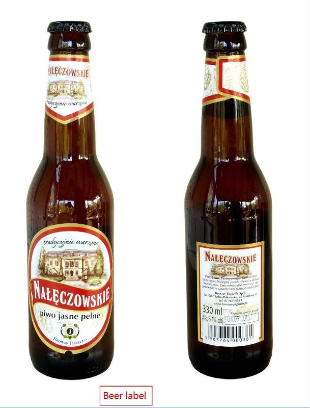 Etiqueta de botella de cerveza Embalaje por rollos o hojas Tiempo de entrega Normal en 5-7 días Somos una empresa más profesional que comercial