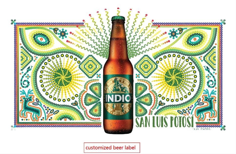 Etiqueta de botella de cerveza Embalaje por rollos o hojas Tiempo de entrega Normal en 5-7 días Somos una empresa más profesional que comercial