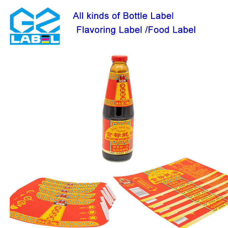 Etiqueta personalizada de cola húmeda para condimentos con fabricante de etiquetas adhesivas de impresión de 10-12 colores