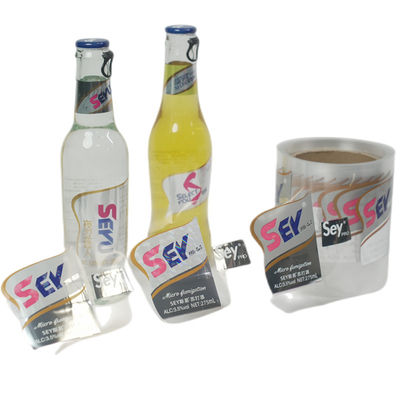 Impresión offset Etiquetas de botellas de bebidas Etiquetas transparentes de alcohol Adhesivos personalizados