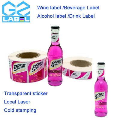 Etiquetas de botellas de agua de PVC transparentes impermeables Etiquetas de botellas de agua