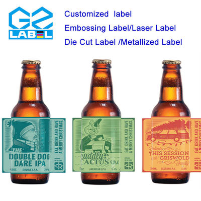 16Etiquetas personalizadas de botellas de cerveza con eliminación de pegamento local para una aplicación fácil